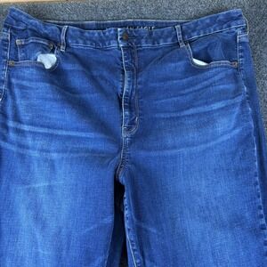 American Eagle Outfitters Curvy Jeans Womens 38x28 Blue Super Hi Rise Flare Leg
